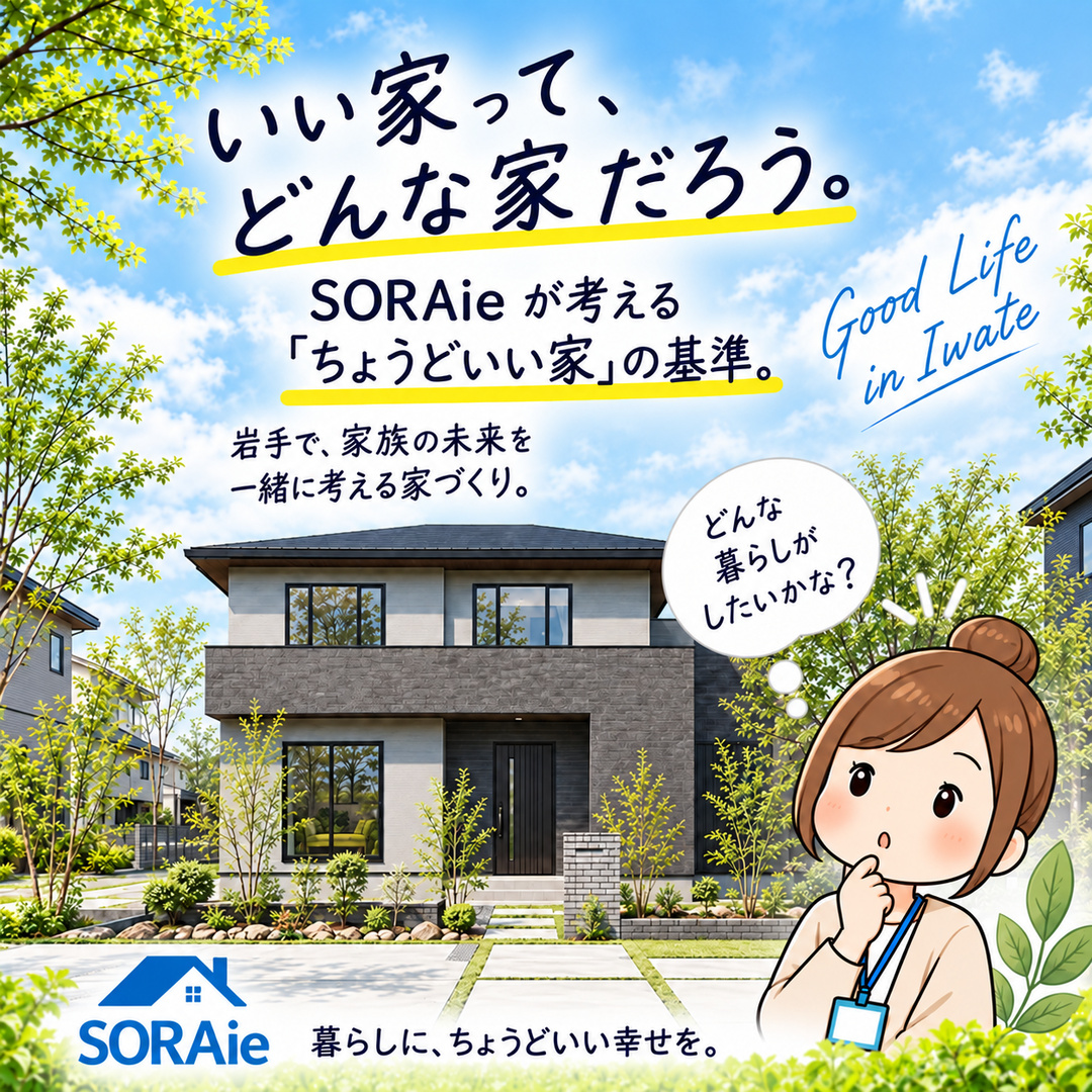 SORAieが考えるちょうどいい家の基準を紹介する表紙