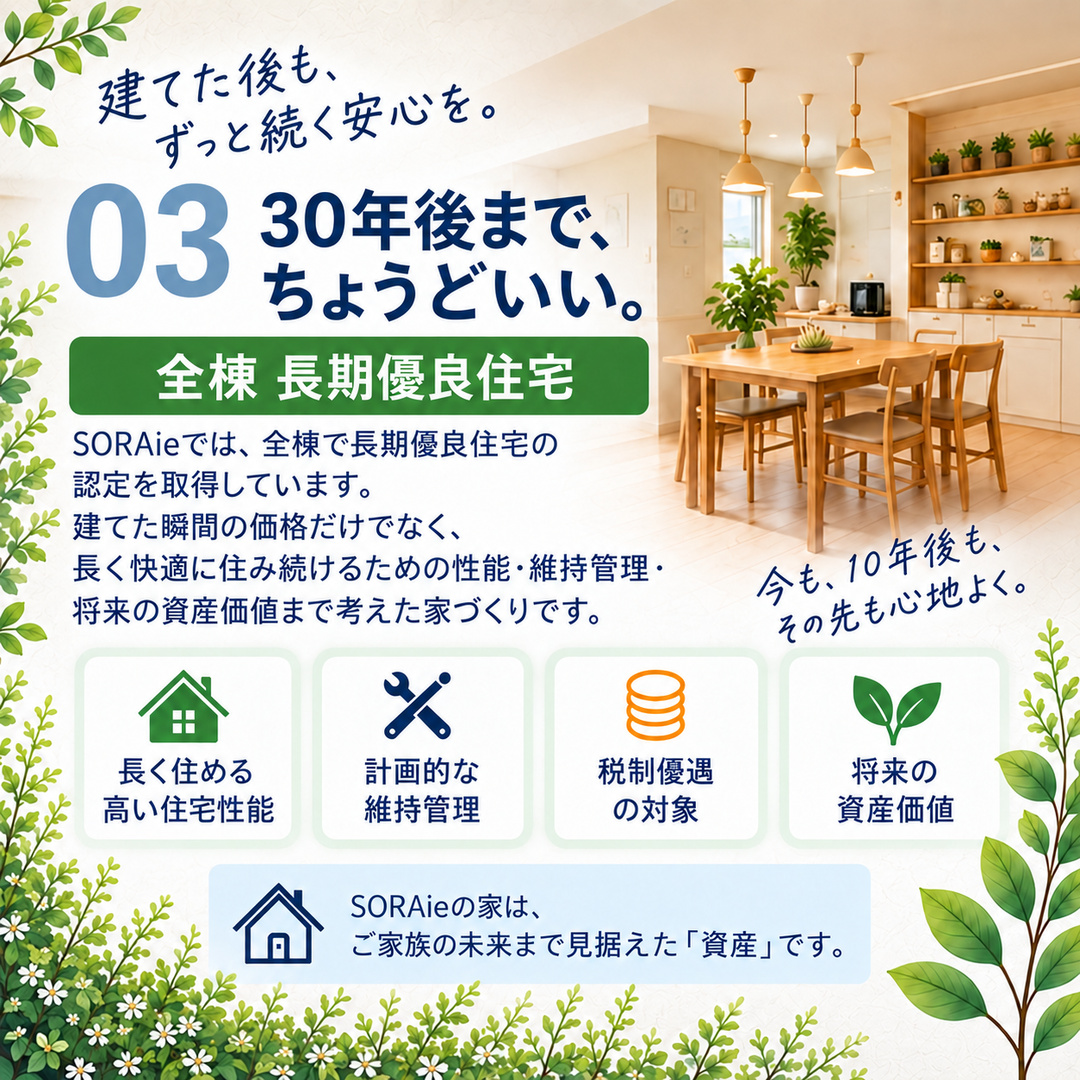 長期優良住宅の認定と建てた後の暮らしについての案内